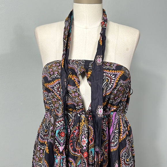 Express Purple Paisley Print Maxi halter open back dress size 10- gently used - Picture 12 of 12